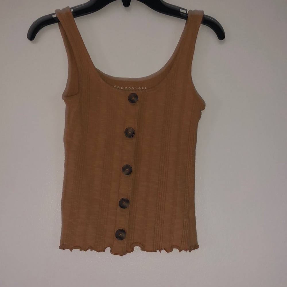 Yellow button up tank